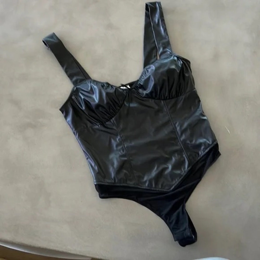 Free People Black Bodysuit